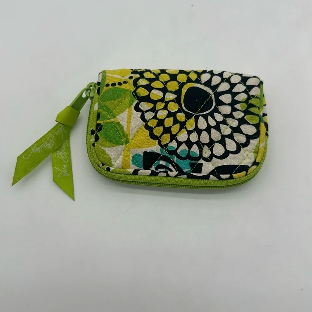 Vera Bradley Lime Green Floral Coin Purse
